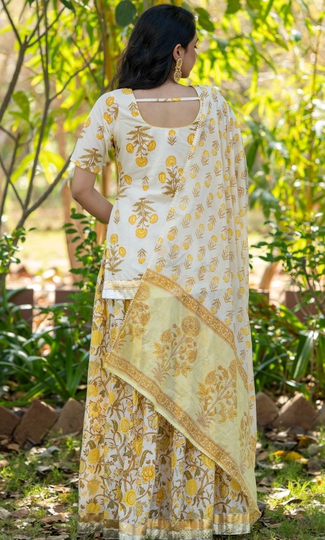 Ixora Yellow Skirt Set