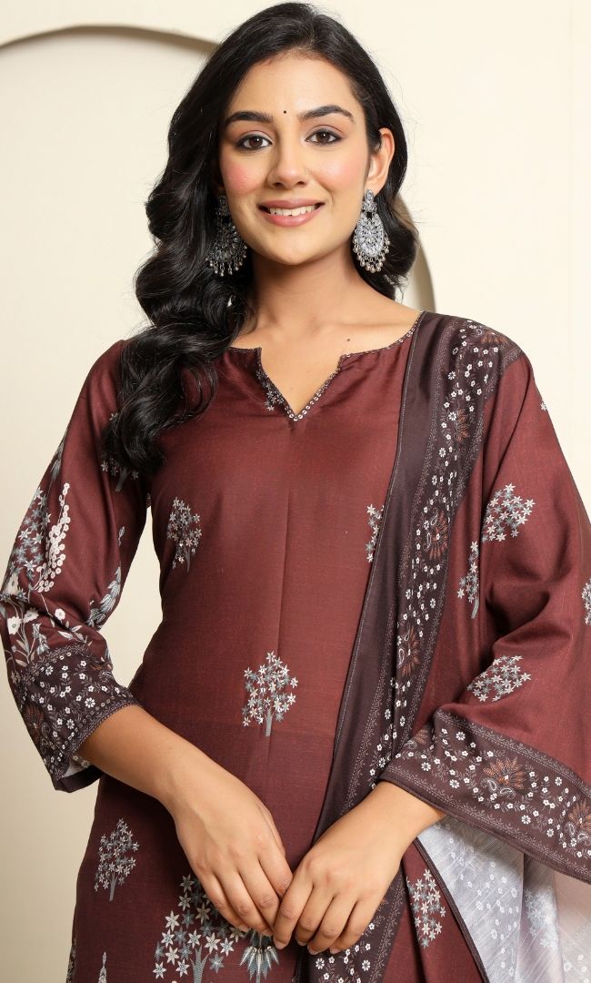 Rustic Maroon Suit Set