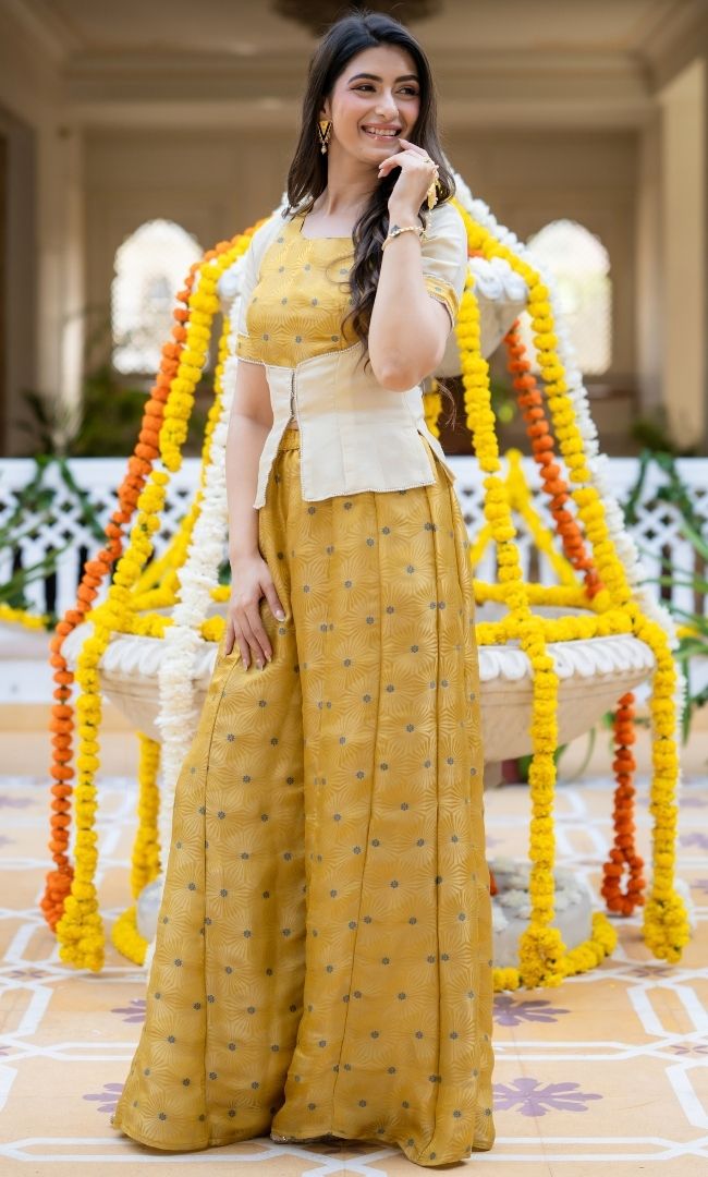 Swarna Yellow Brocade Co-ord Set