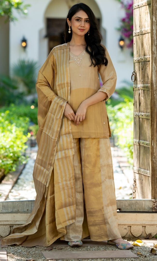 Myntra Golden Sharara Set