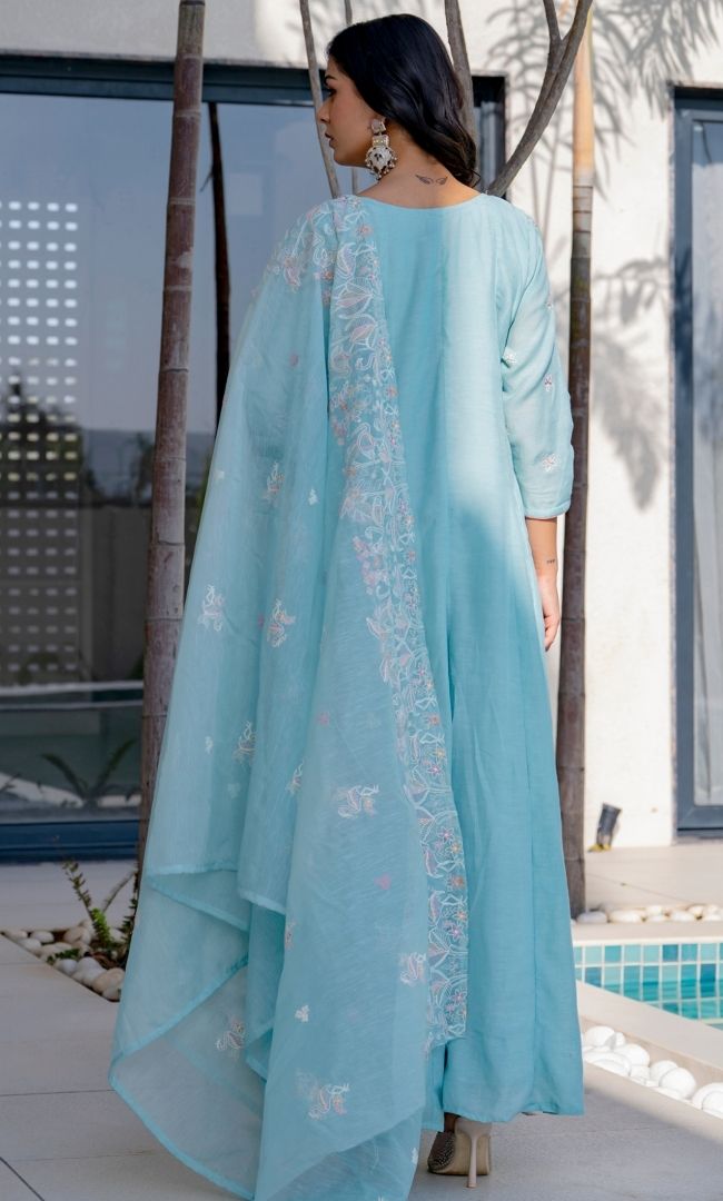 Mahira Blue Anarkali Set