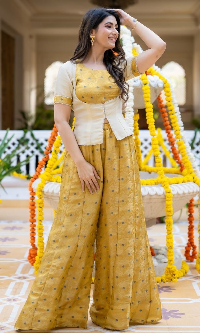 Swarna Yellow Brocade Co-ord Set