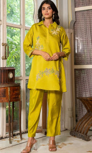 Sabeen Green Kurta Co ord Set