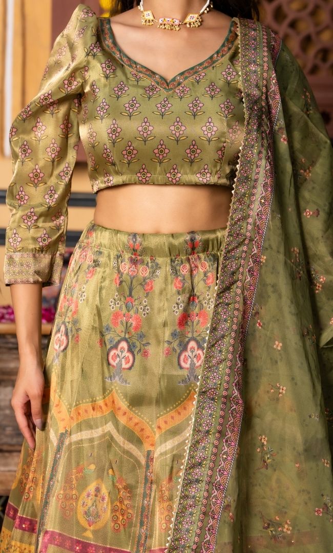 Aurmeh Green Lehenga Set
