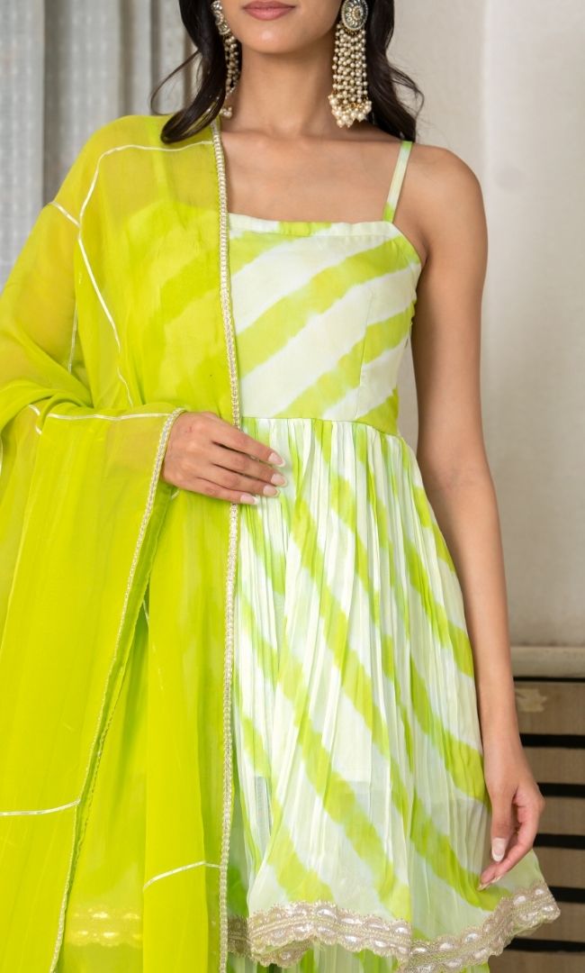 Hariyali Sharara Set