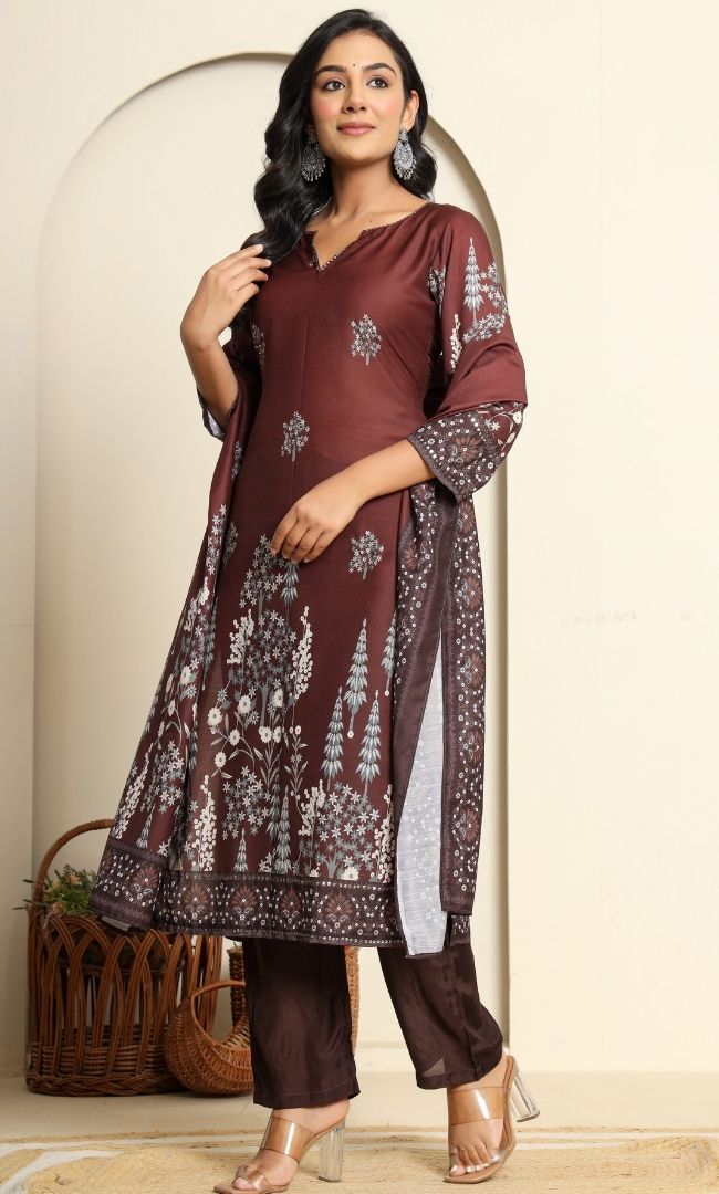 Rustic Maroon Suit Set