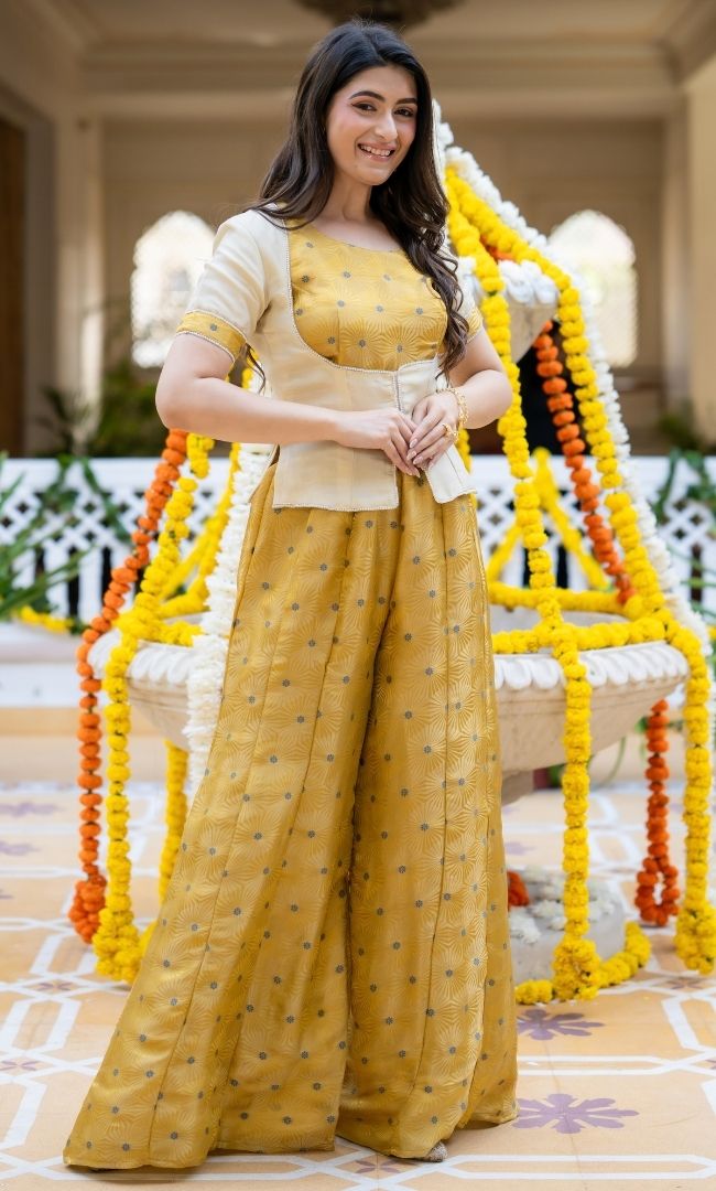 Swarna Yellow Brocade Co-ord Set