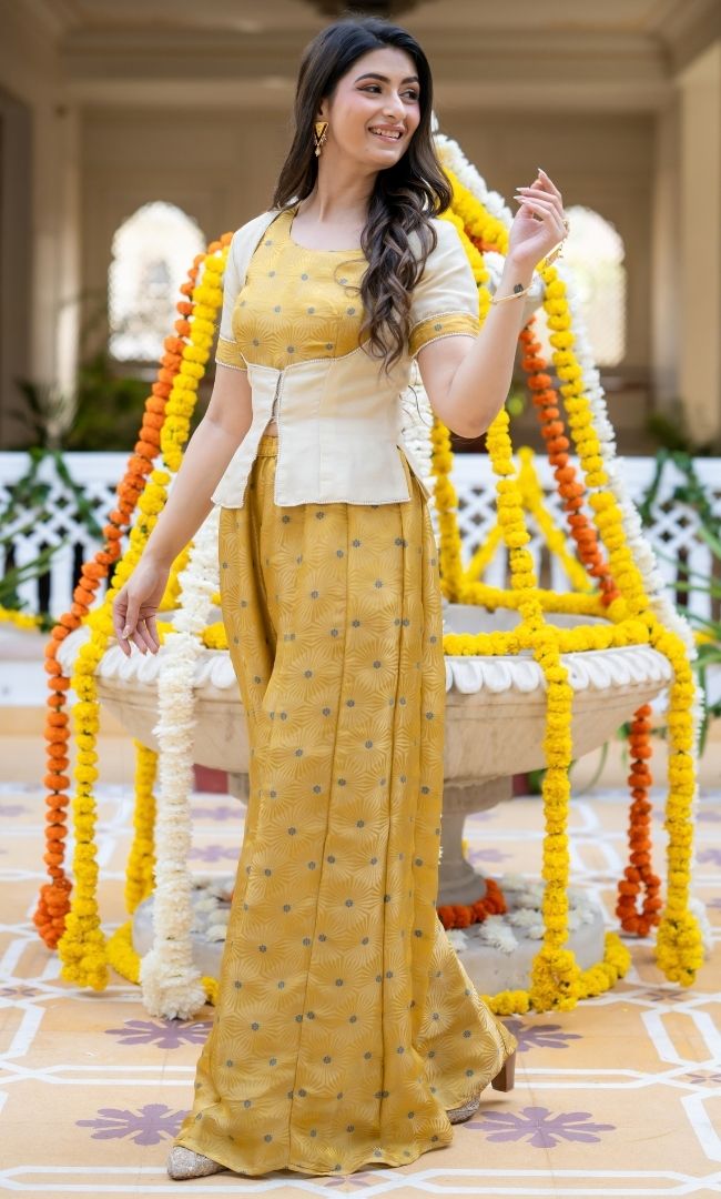 Swarna Yellow Brocade Co-ord Set