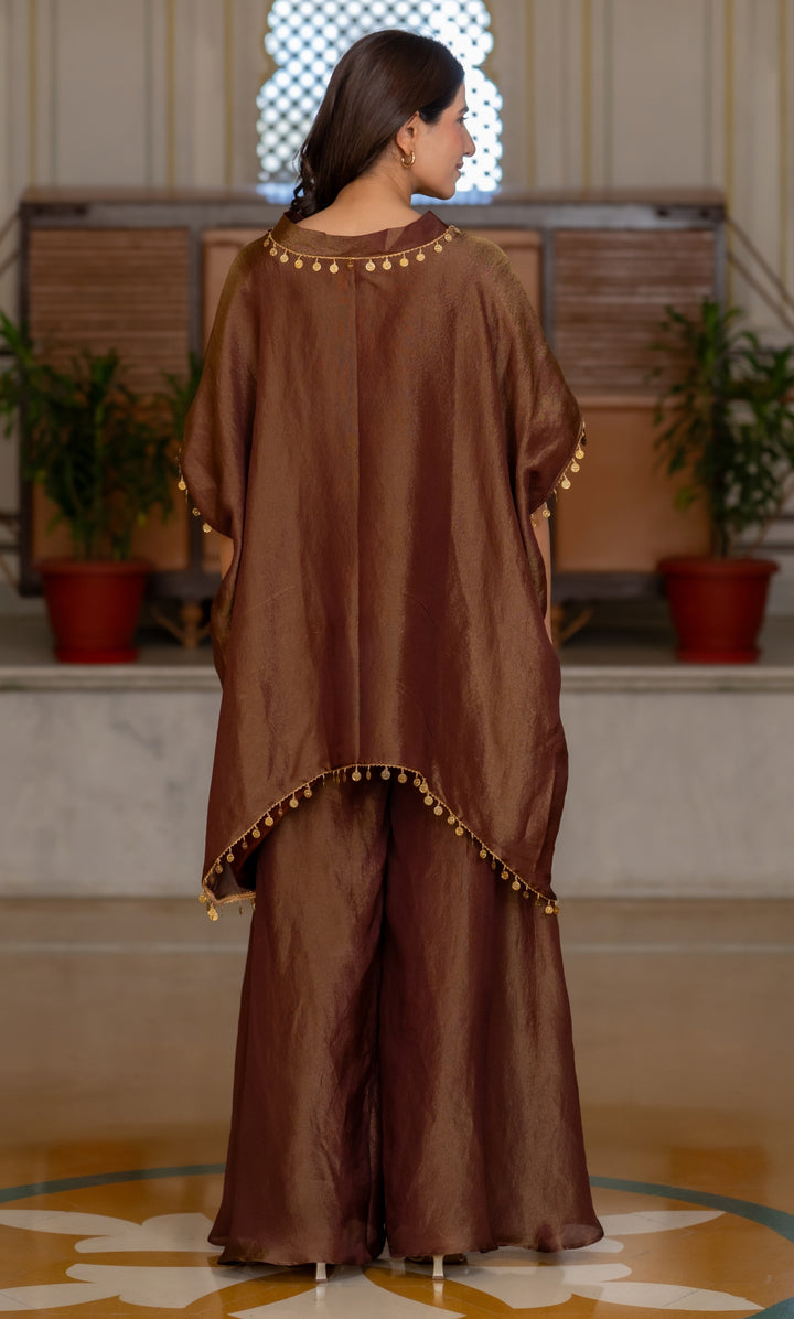 Veil Mocha Tissue Kaftan Set
