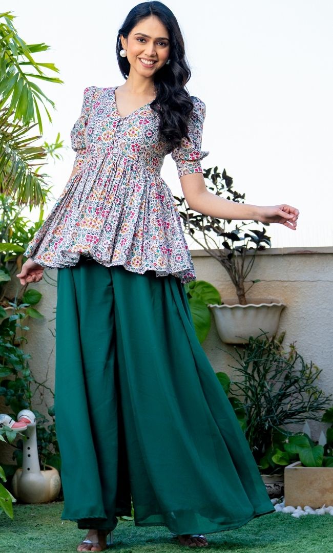 Ariel Contrasting Peplum Set