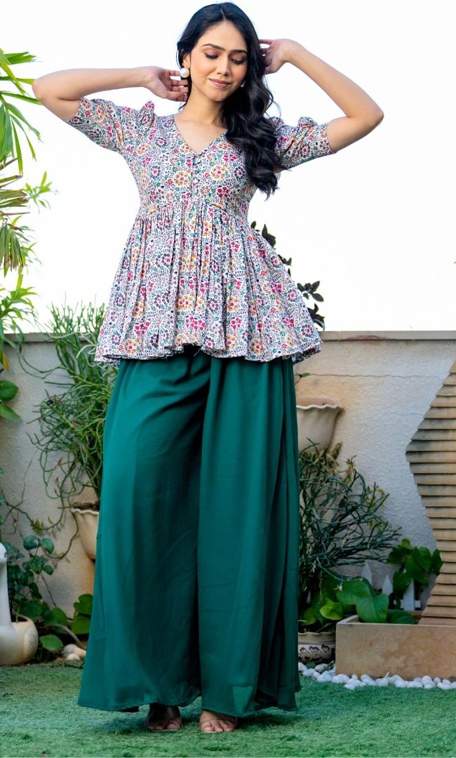Ariel Contrasting Peplum Set