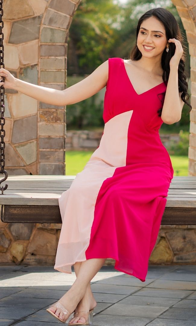 Two Toned Georgette Dress
