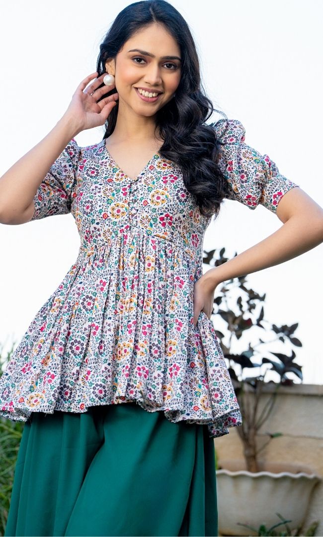 Ariel Contrasting Peplum Set