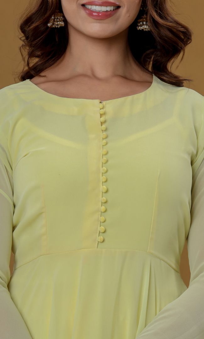 Lime  Anarkali Set
