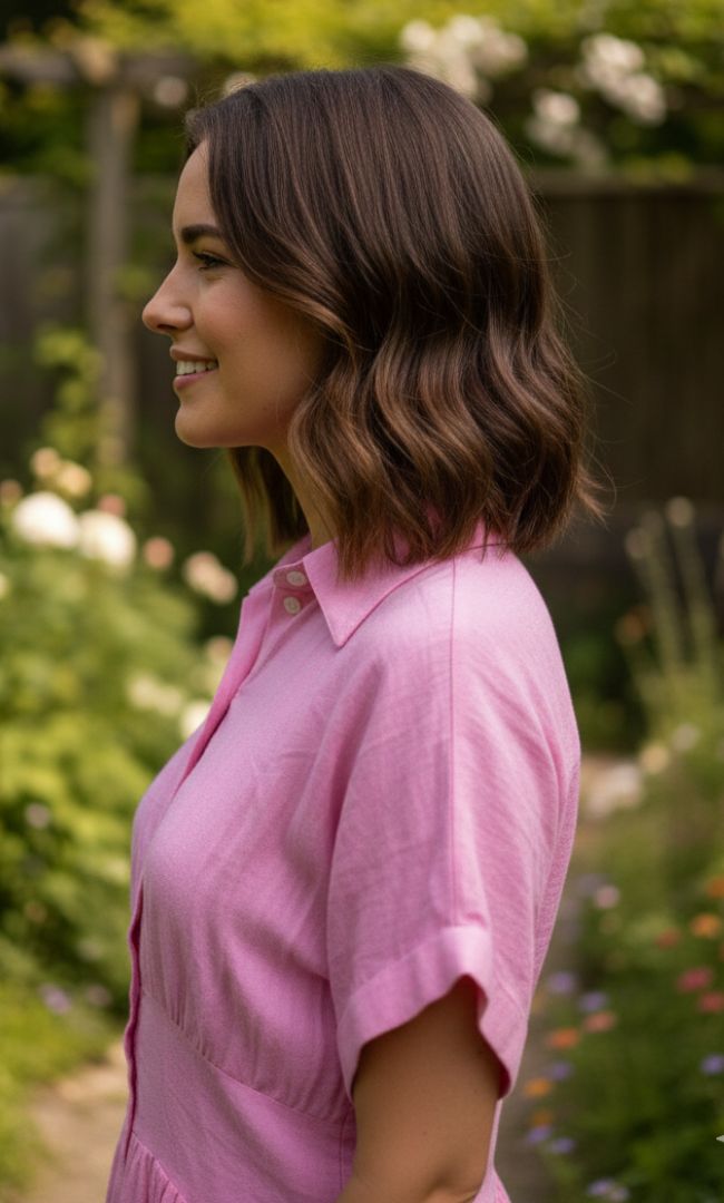 Rosy Retro Linen Dress