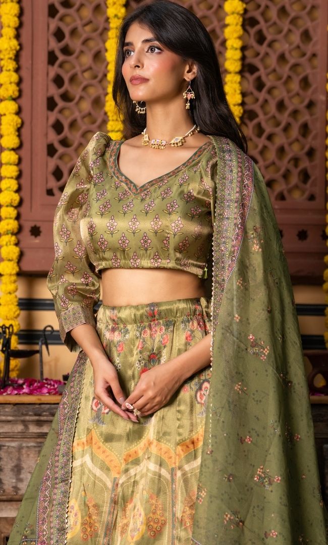 Aurmeh Green Lehenga Set