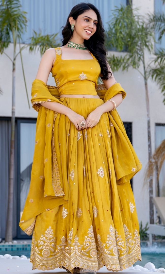 Regal Mustard Lehenga Set
