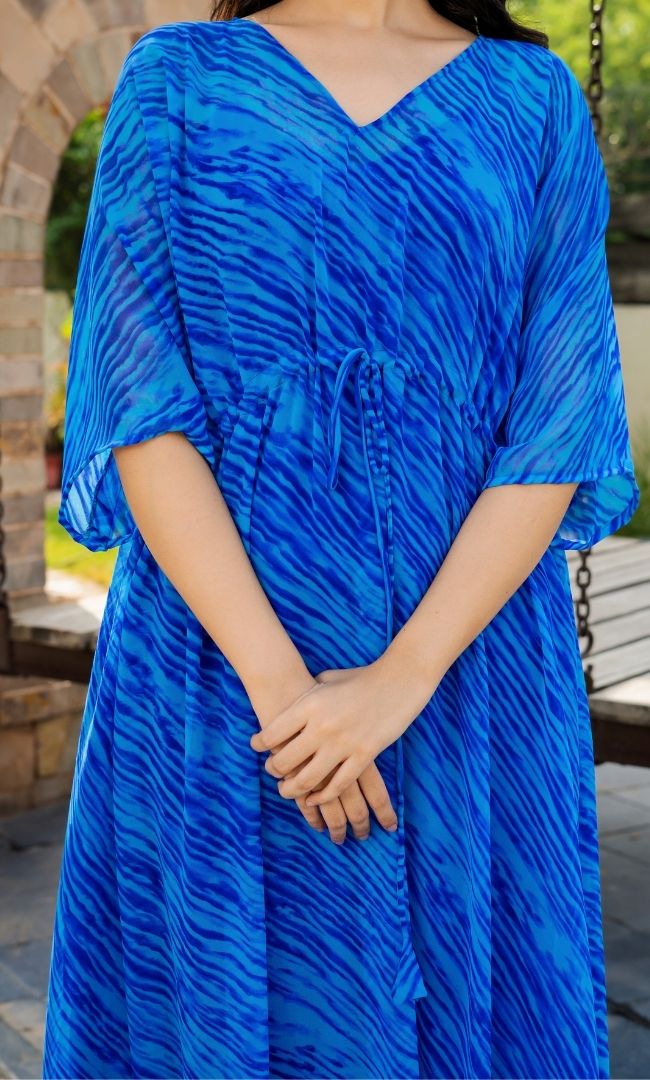 Royal Blue Leheriya Dress