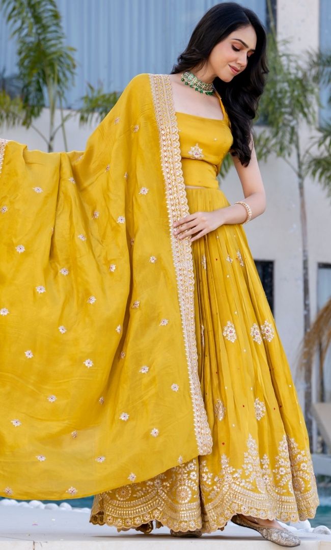 Regal Mustard Lehenga Set