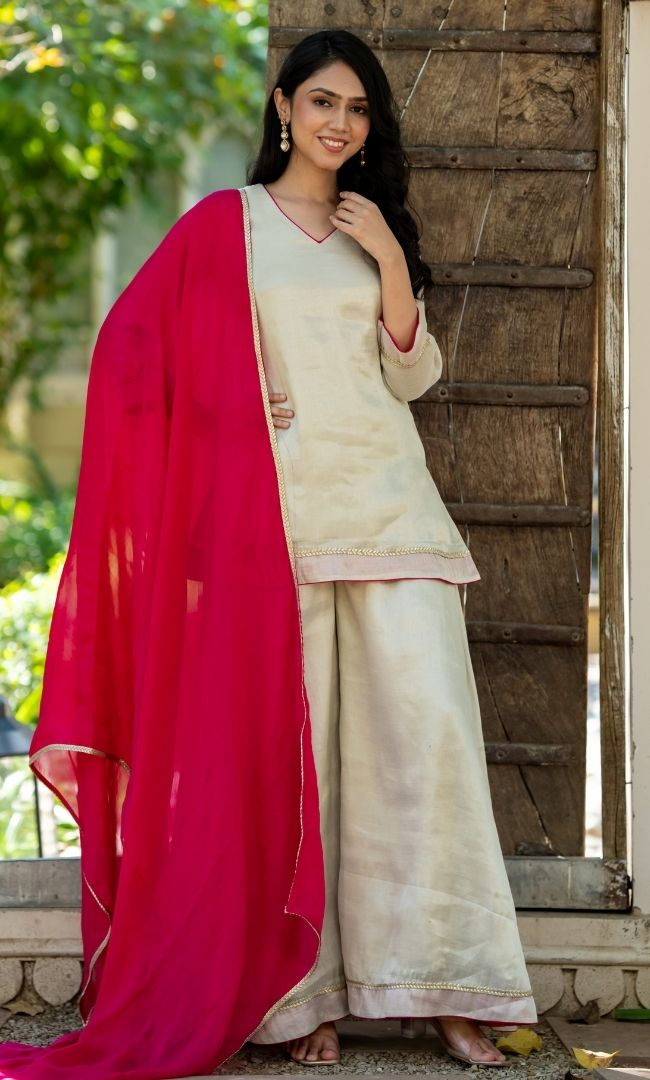 Anira Ivory Tissue Suit Set