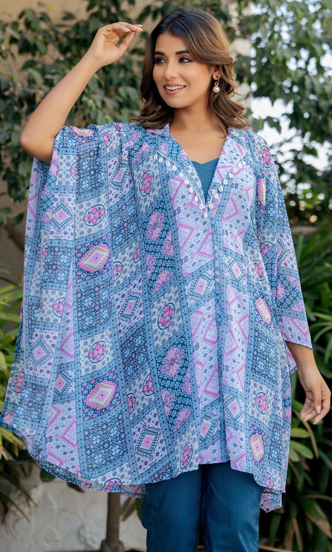 Flowing Floral Kaftan Set
