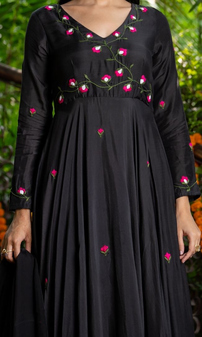 Sparsh Black Anarkali Set