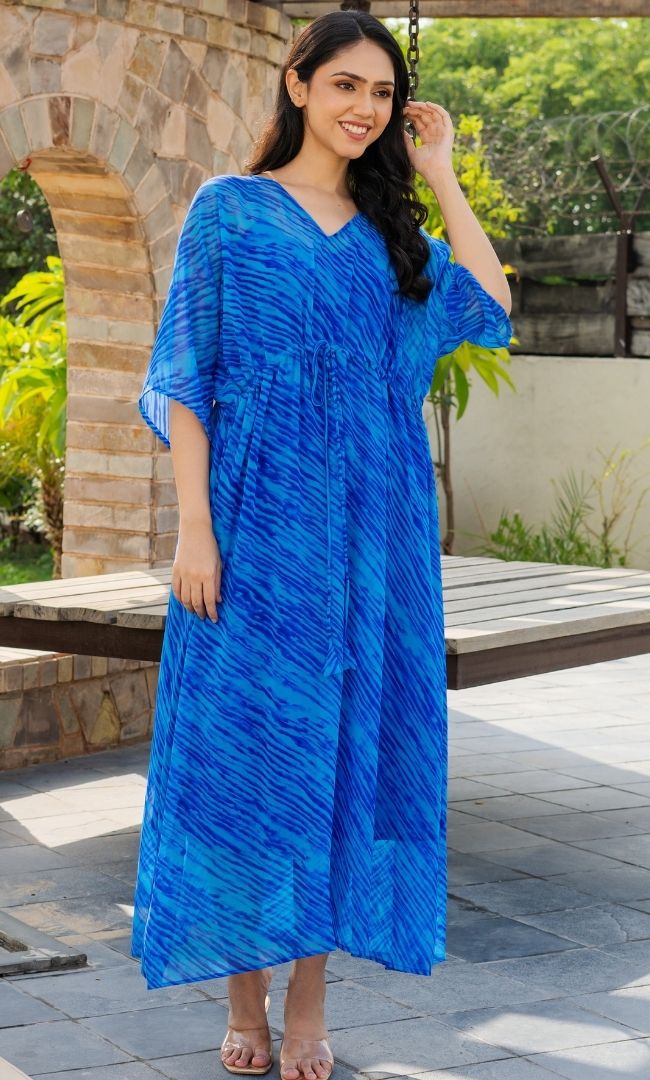 Royal Blue Leheriya Dress