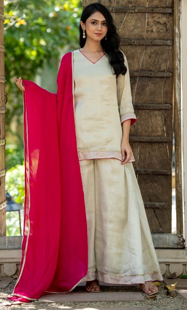 Anira Ivory Tissue Suit Set