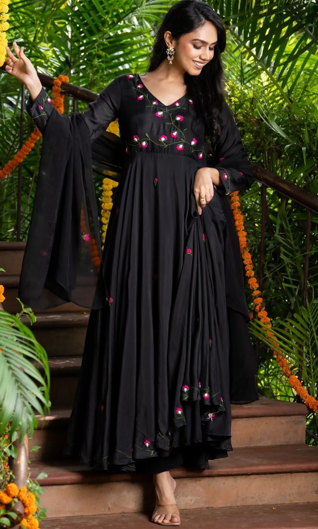 Sparsh Black Anarkali Set