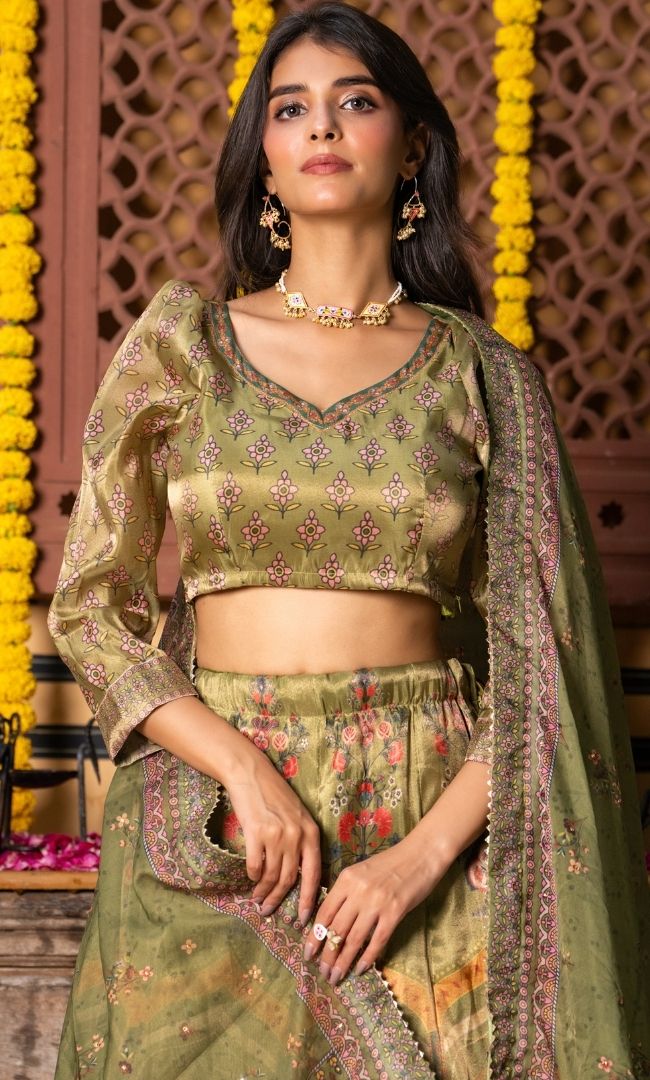 Aurmeh Green Lehenga Set