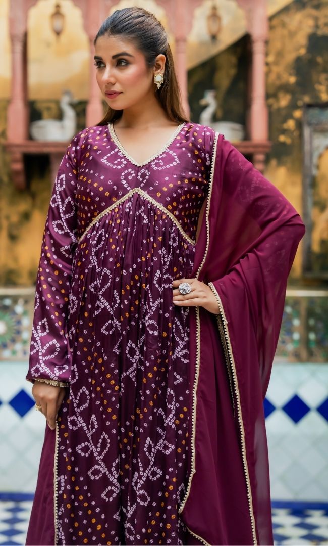 Ragini Bandhej Suit Set