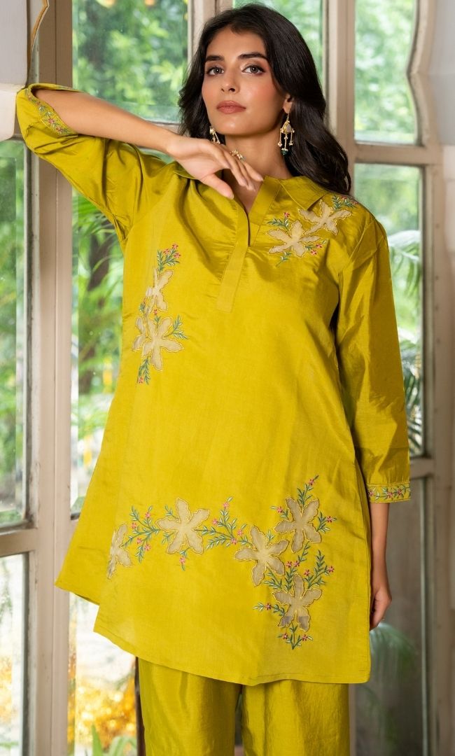 Sabeen Green Kurta Co ord Set