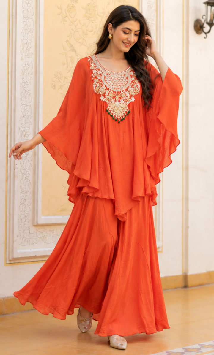 Celestra Coral kaftan Set