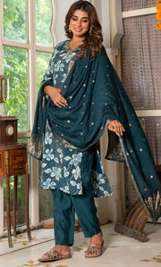 Opulent Teal Suit Set