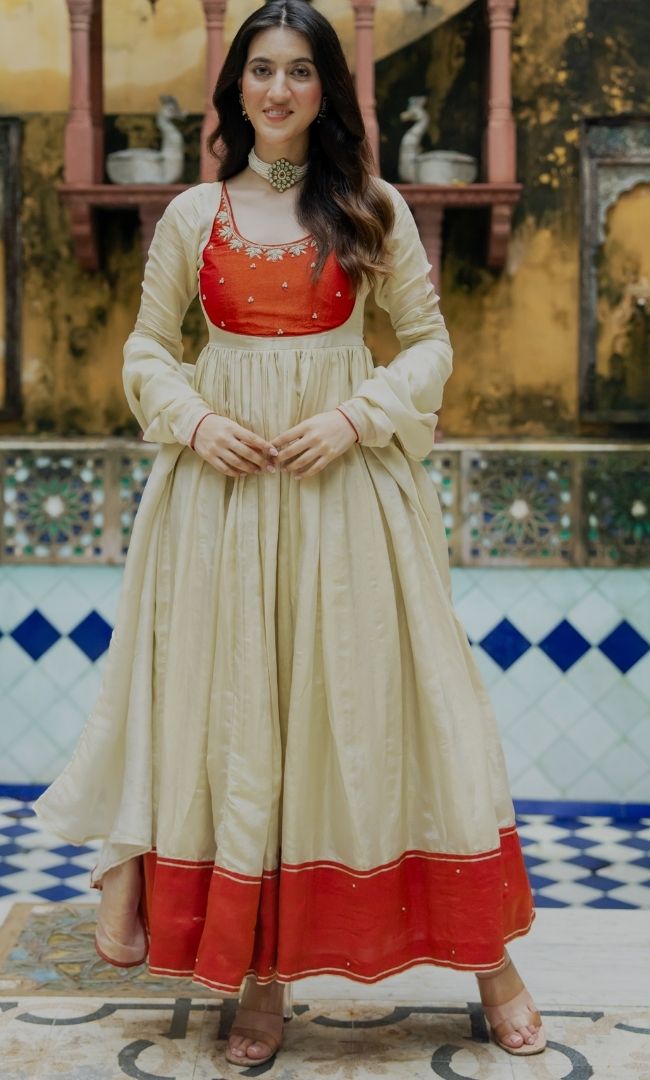 Ziva Tissue Anarkali Set
