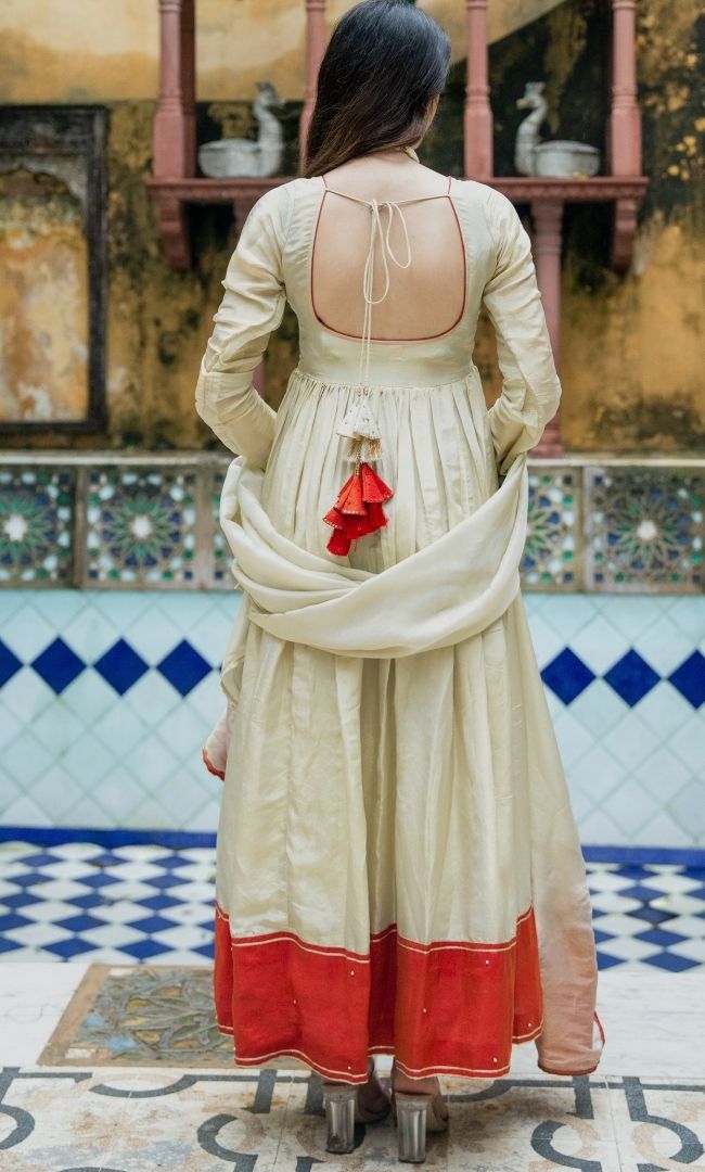 Ziva Tissue Anarkali Set