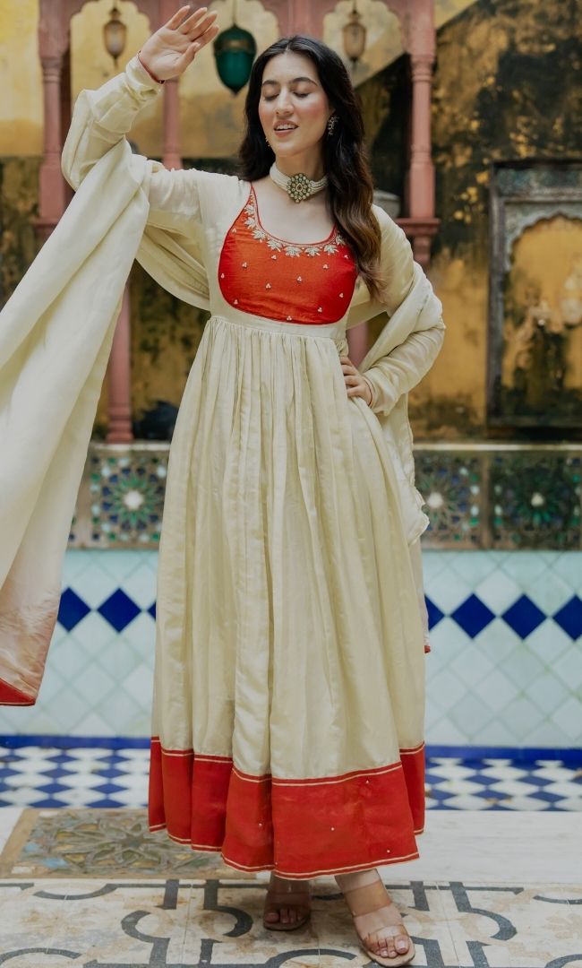 Ziva Tissue Anarkali Set