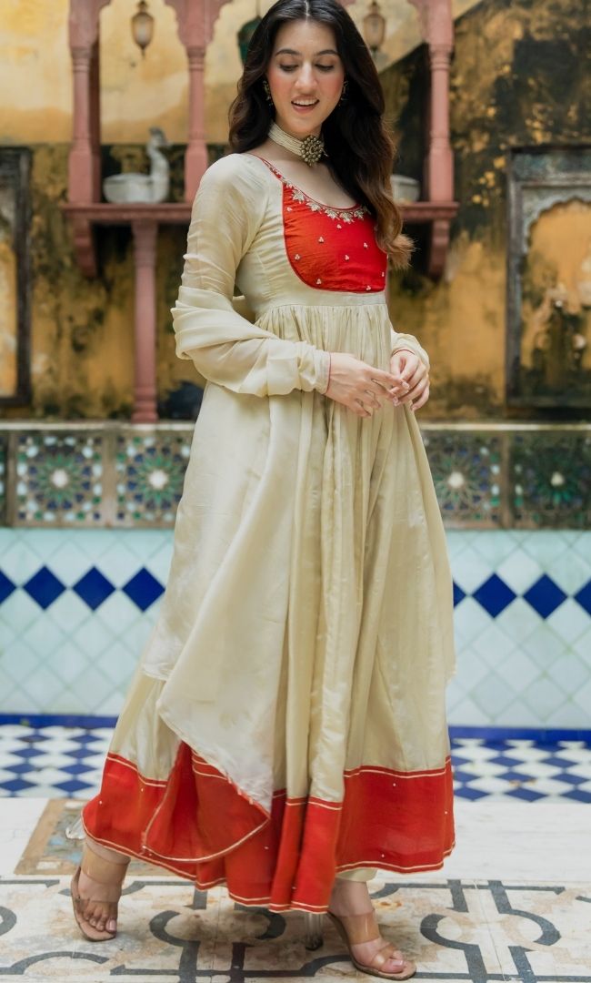 Ziva Tissue Anarkali Set