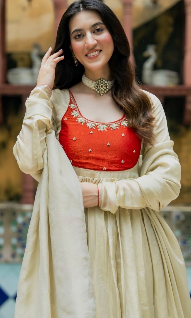 Ziva Tissue Anarkali Set