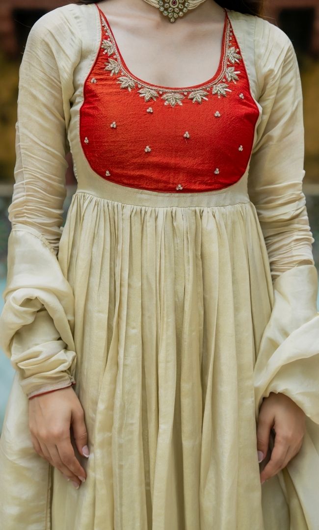Ziva Tissue Anarkali Set