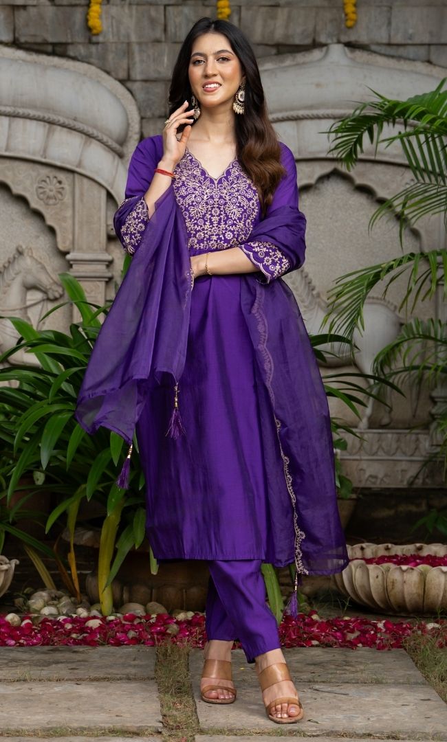 Shahnoor Purple Suit Set