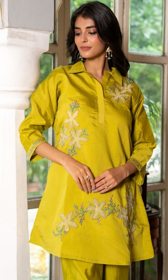 Sabeen Green Kurta Co ord Set