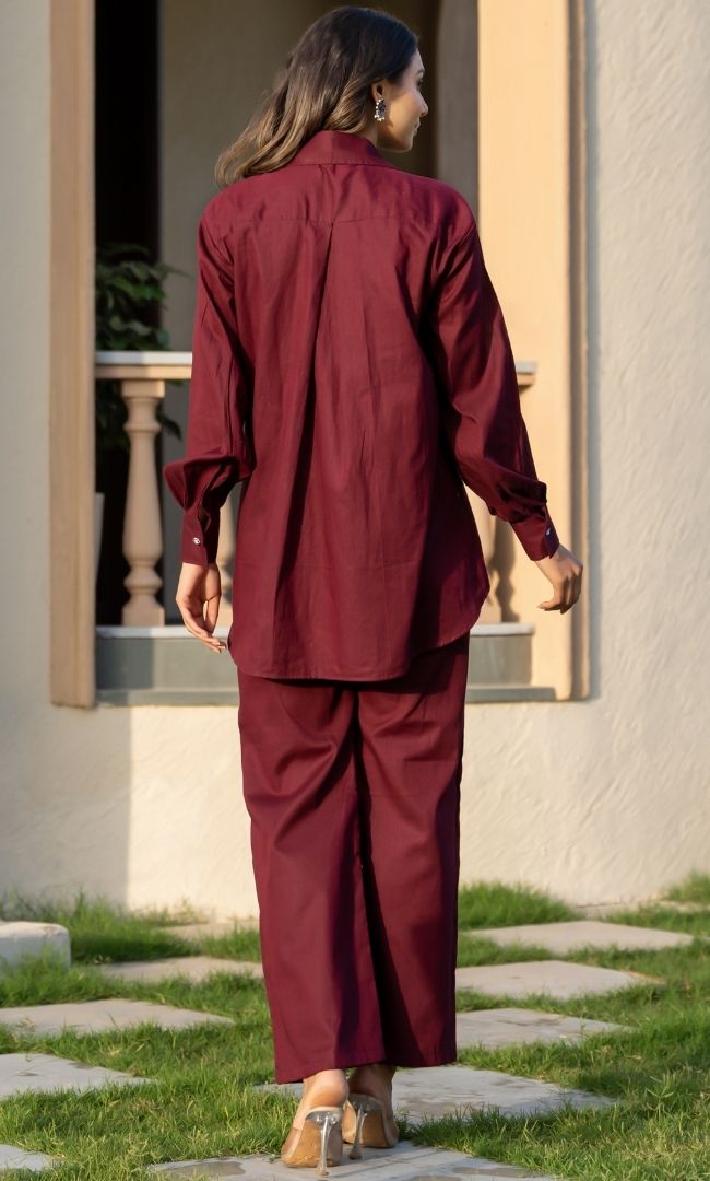 Maroon Pearl Co-ord Set