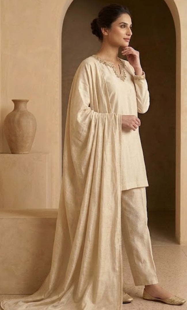Bloom Tissue Ivory Suit Set