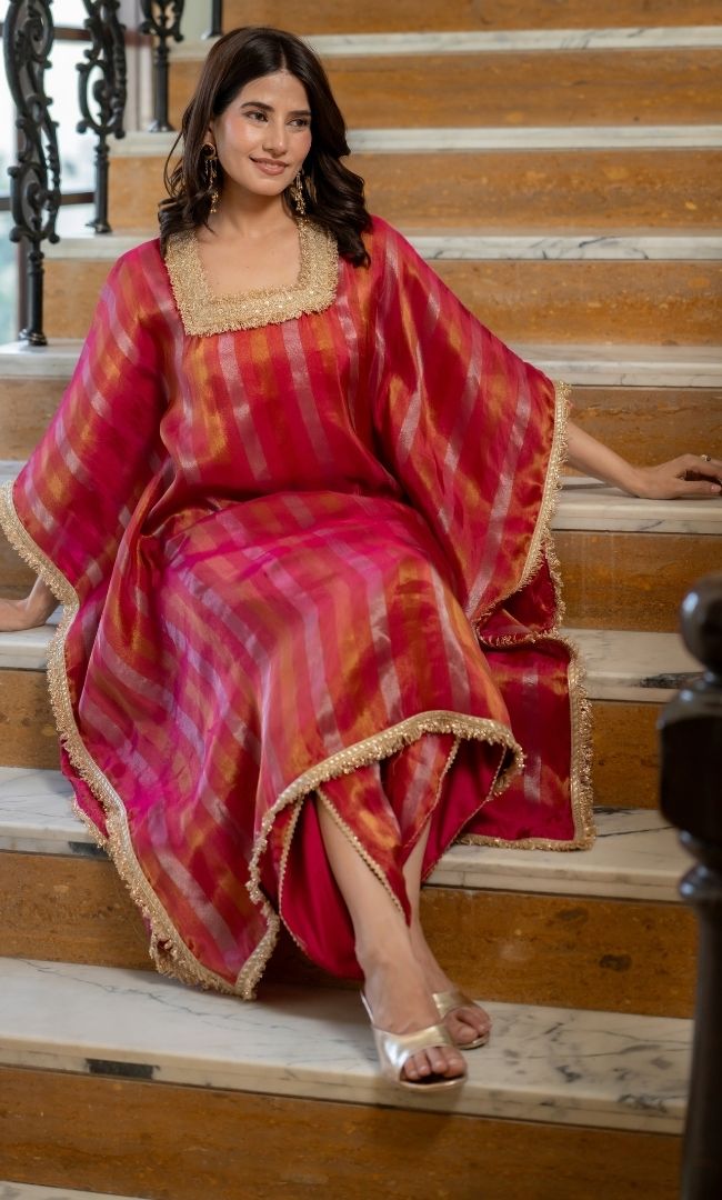 Aliza Rani Pink Kaftan Set