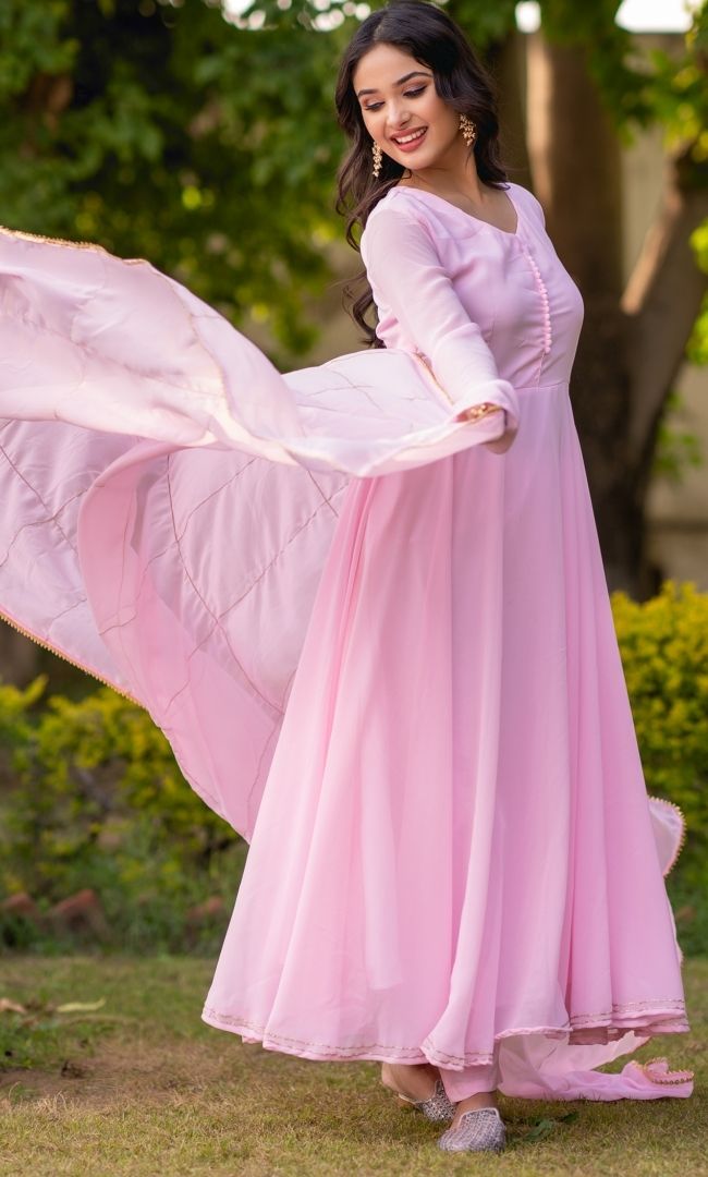 Pastel Pink Anarkali Set