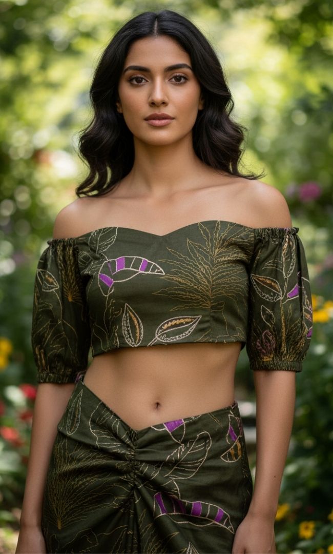 Tulip-Trim Skirt Set