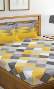 GEOMETRIC PRINTED DOUBLE BED BEDSHEET