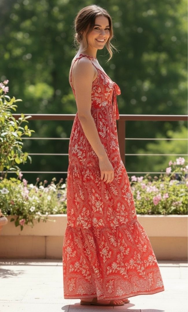 Flameback Tiered Dress