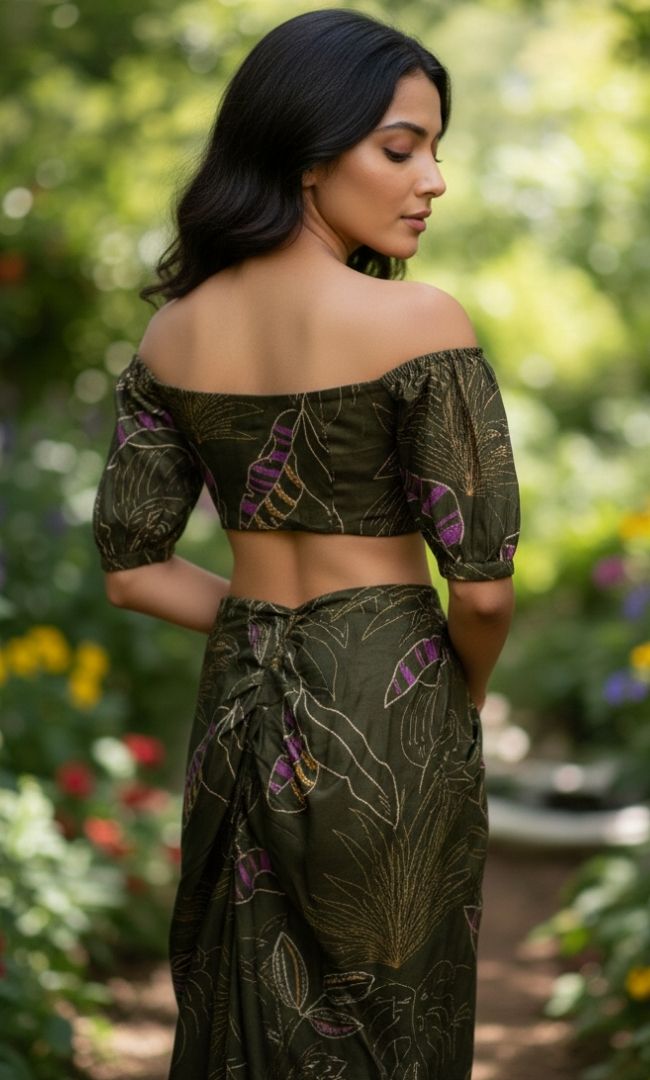 Tulip-Trim Skirt Set